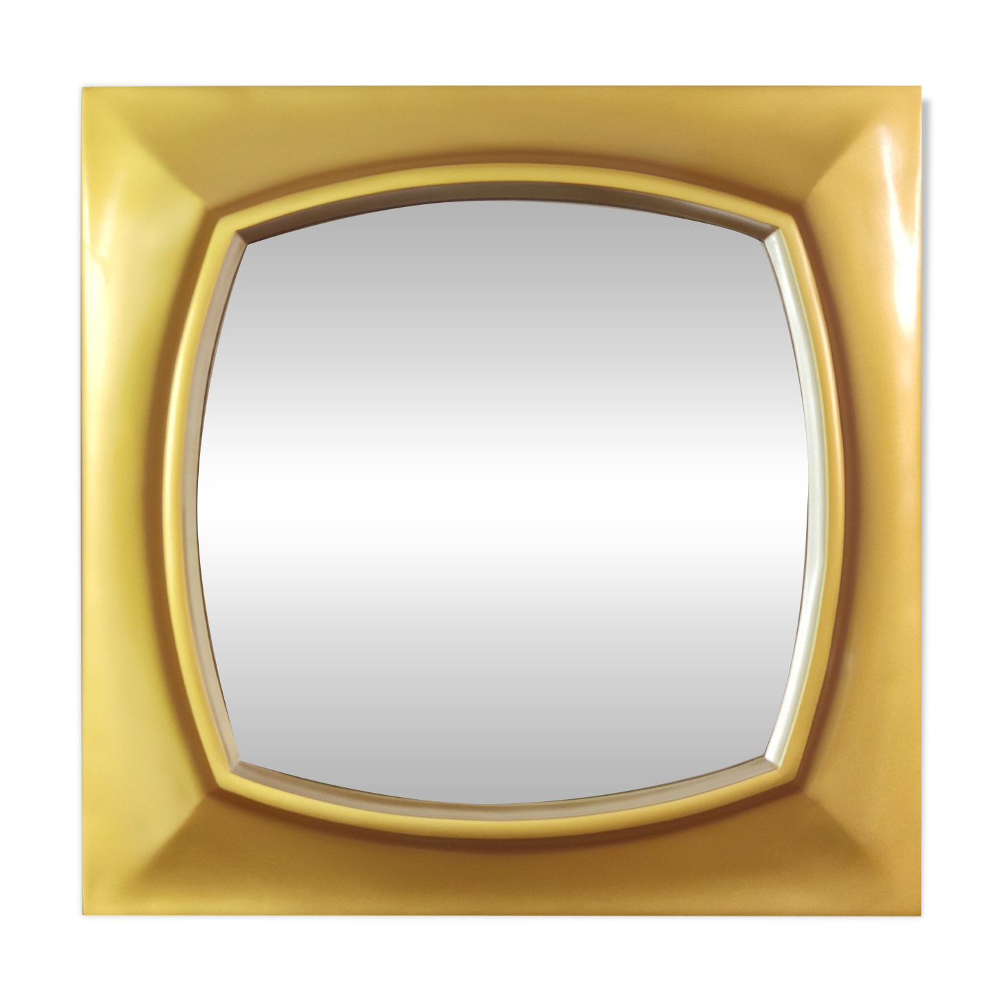 Large Vintage 1950s French Hand Carved Hardwood Gold Gilt Wall Mirror