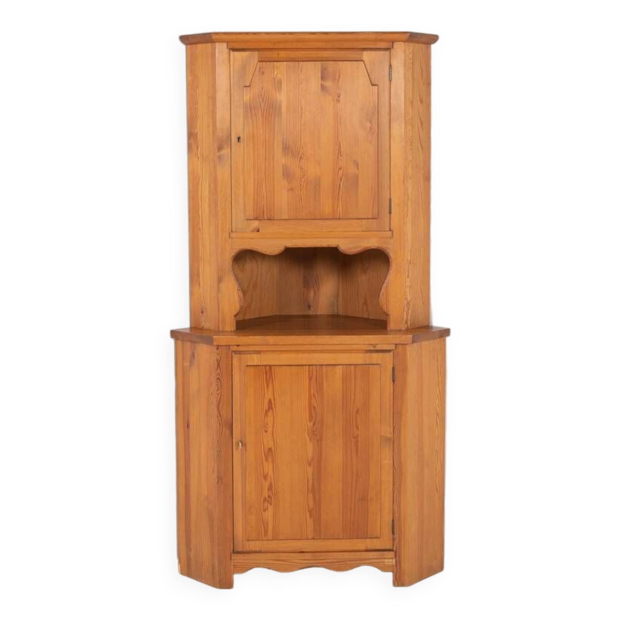 Axel Einar Hjorth ‘Lovö’ solid pine corner cabinet by Nordiska Kompaniet