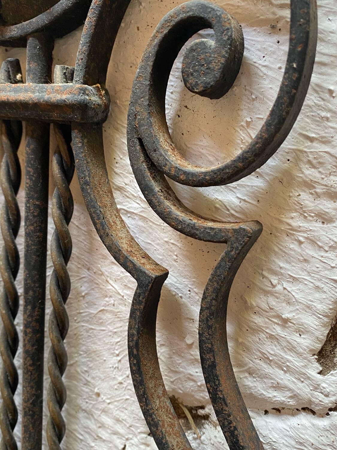 Pair of neoclassical wrought iron wall lights