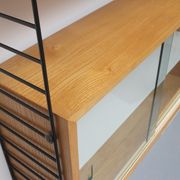 1960s wall unit in ash with vitrine, Nisse Strinning/Sweden