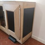 Enfilade 3 portes chêne sablé et chêne noirci année 40