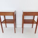 Vintage Pair of Teak Bedside Side Tables By Remploy