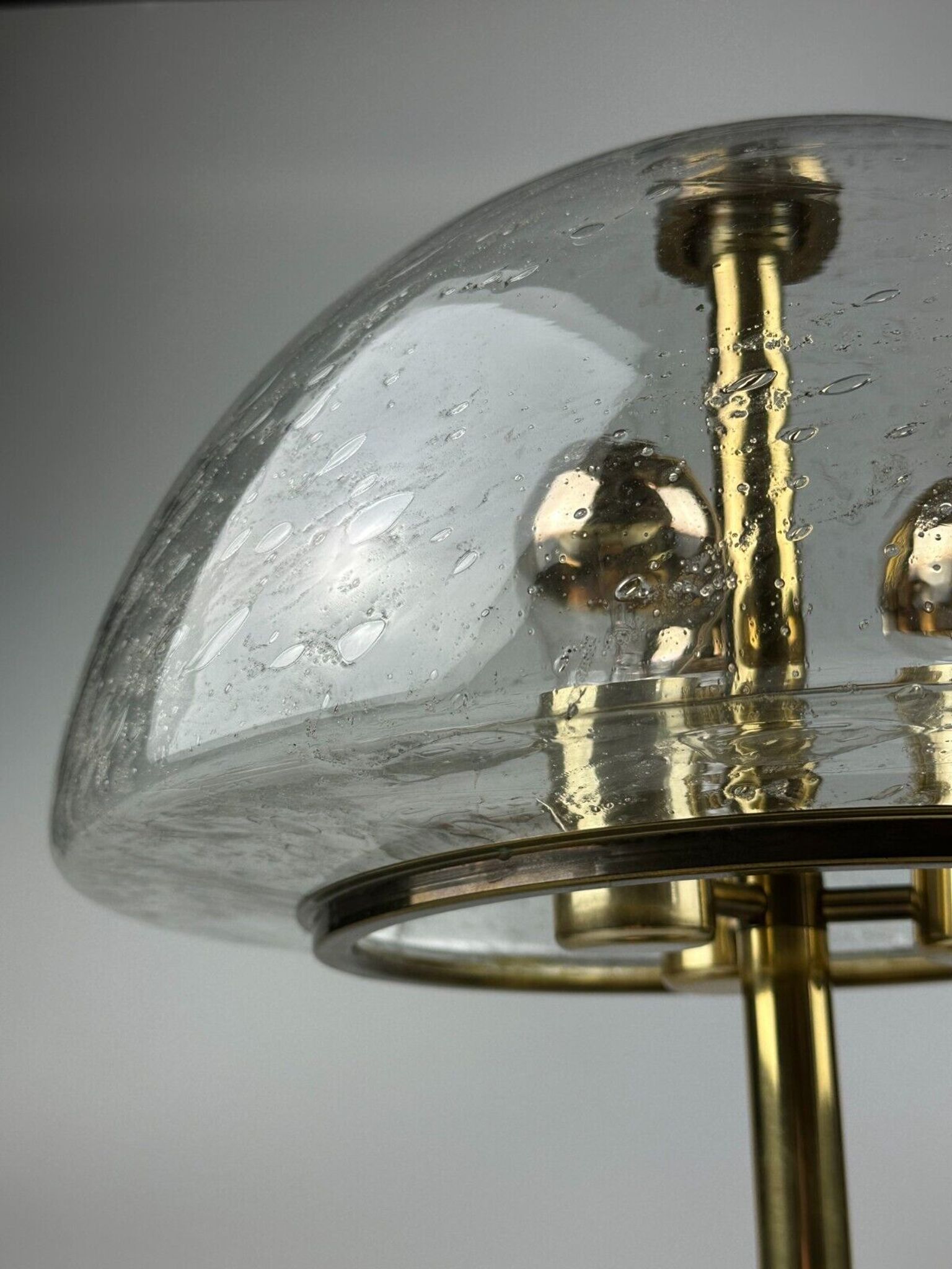 Lampe de table des années 60 des années 70 par Doria Leuchten Allemagne laiton de verre Space Age
