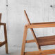 Pair of solid wooden armchairs 70