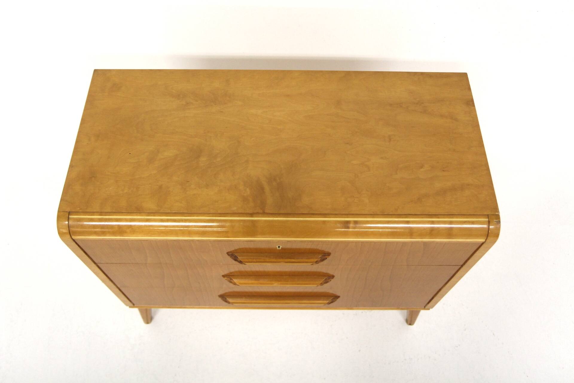 Scandinavian elm chest of drawers, Swedish modern, Sweden, 1940