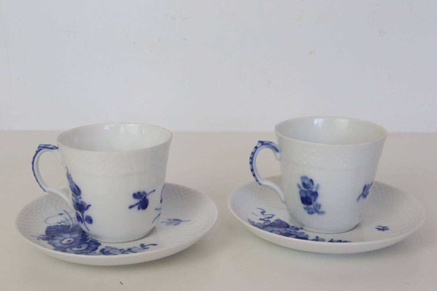 Pair of Blue Flowers Royal Copenhagen cups