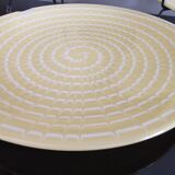 Lot de 5 anciennes assiettes plates Longchamp jaune soleil