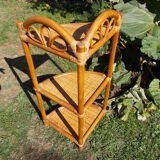 Rattan corner shelf