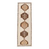 3x11 Brown Beige Persian Kilim Runner Rug, 107x333Cm