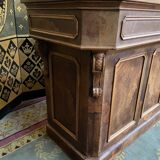 Napoleon III oak and walnut store counter