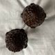 Set of 2 old pine cone shaped wooden tips