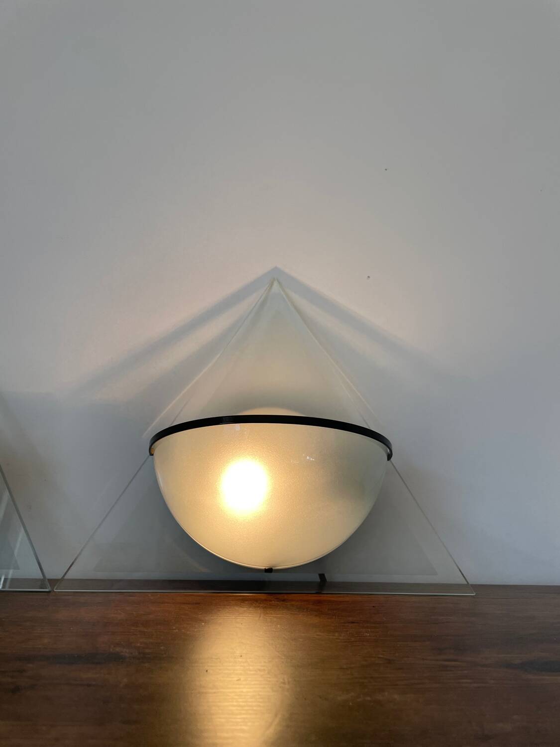 Pair of Illo wall lamps for Lamperti, 1980s, made in Italy