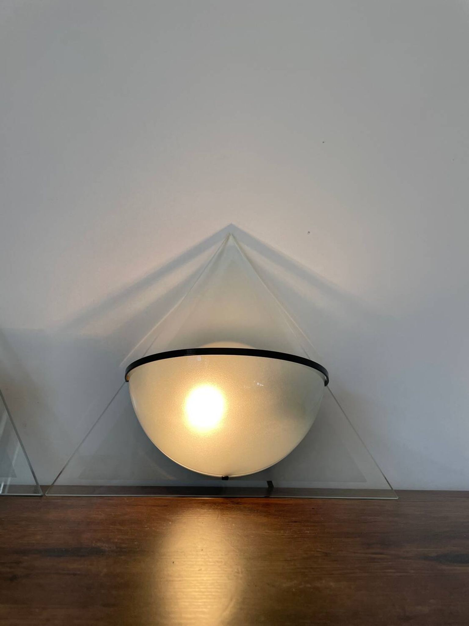 Pair of Illo wall lamps for Lamperti, 1980s, made in Italy