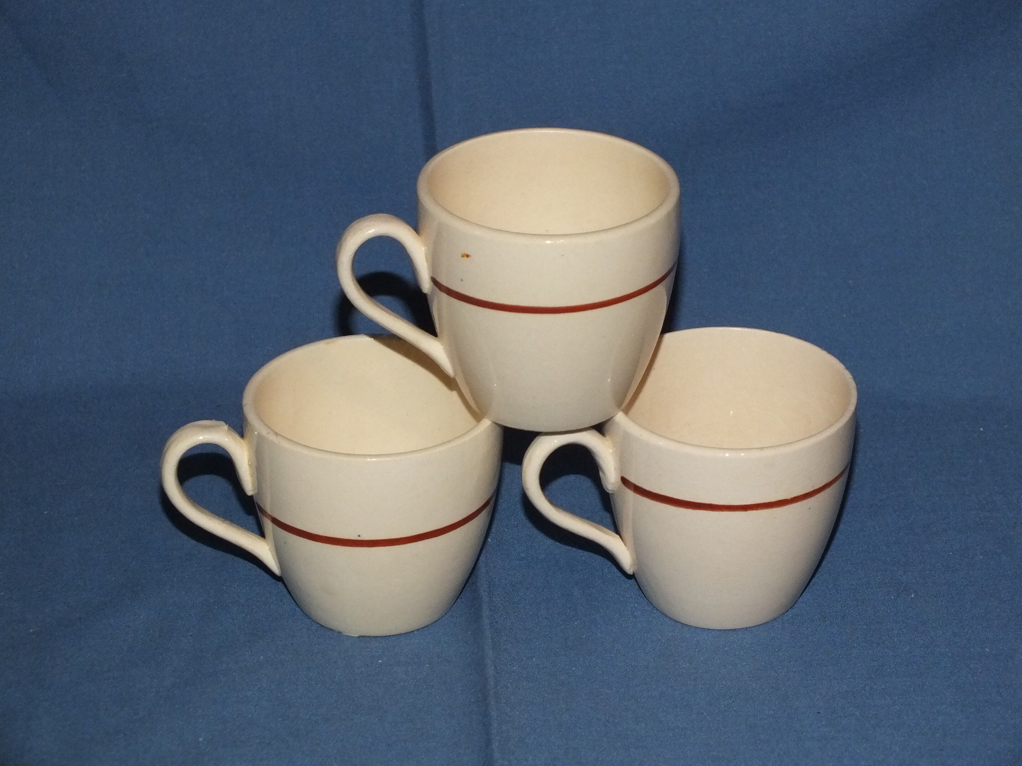 3 cups vintage coffee - Sarreguemines - flower décor