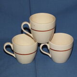 3 cups vintage coffee - Sarreguemines - flower décor