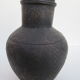 Black African pottery with stylized giraffe pattern