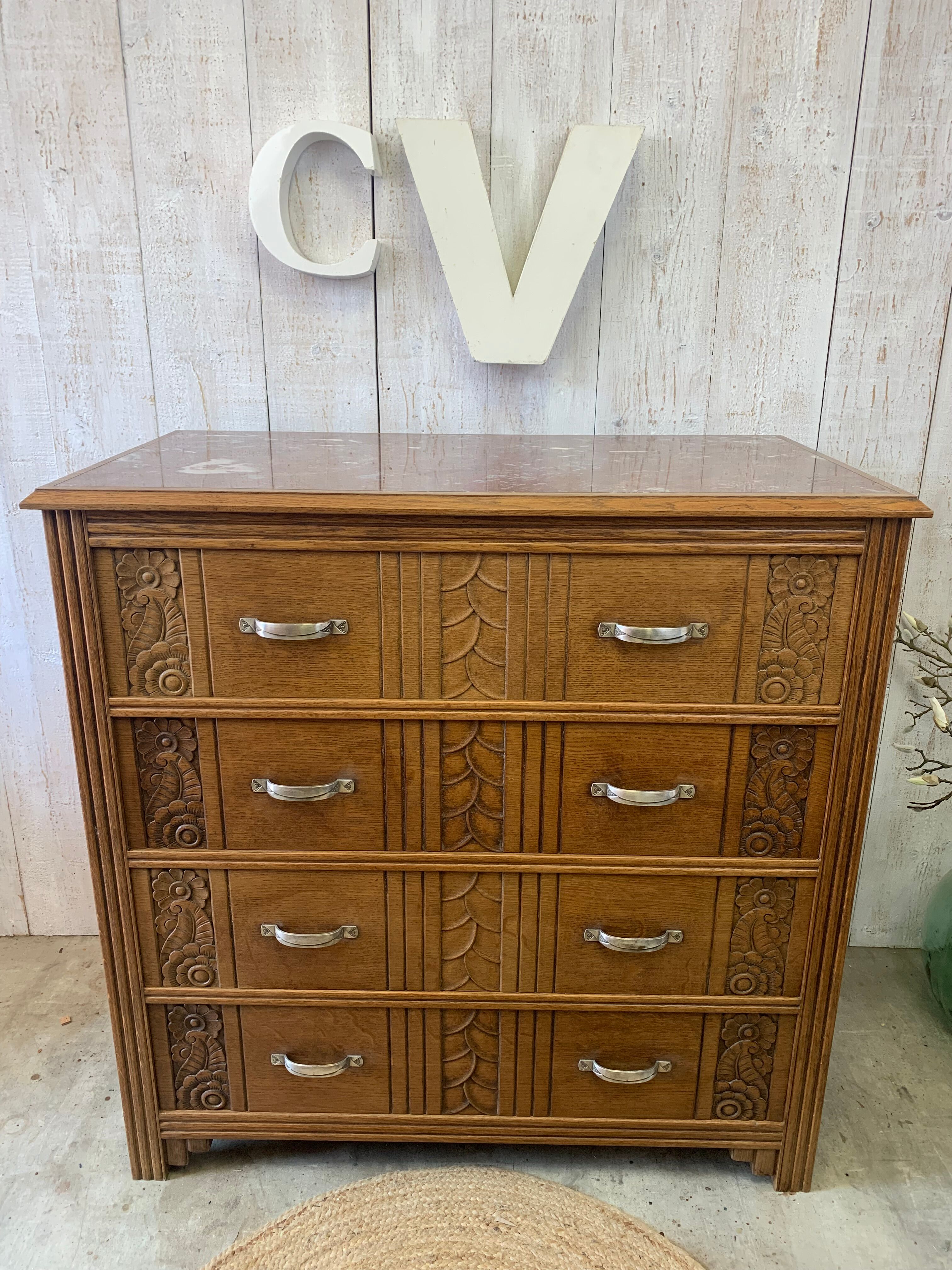 30s chest of drawers with marble top