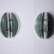 Pair of Veca wall lamps, two-tone murano glass, Italy, 1960