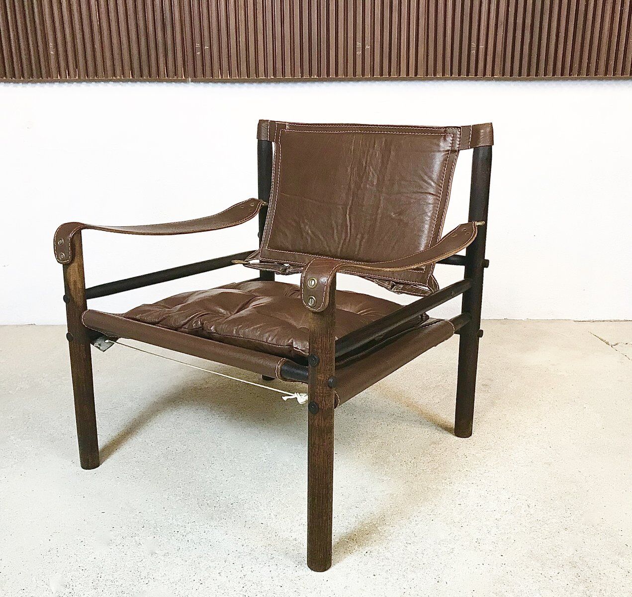 Model Sirocco leather safari chair by Arne Norell, 1960s
