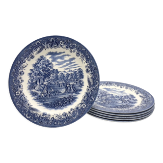 6 flat plates English "Churchill", Staffordshire.