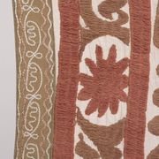 Suzani Bedspread - Neutral Red Colorful Uzbek Table Cloth - Tribal Embroidery Wall Decor
