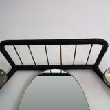 Vintage iron coat rack with mirror