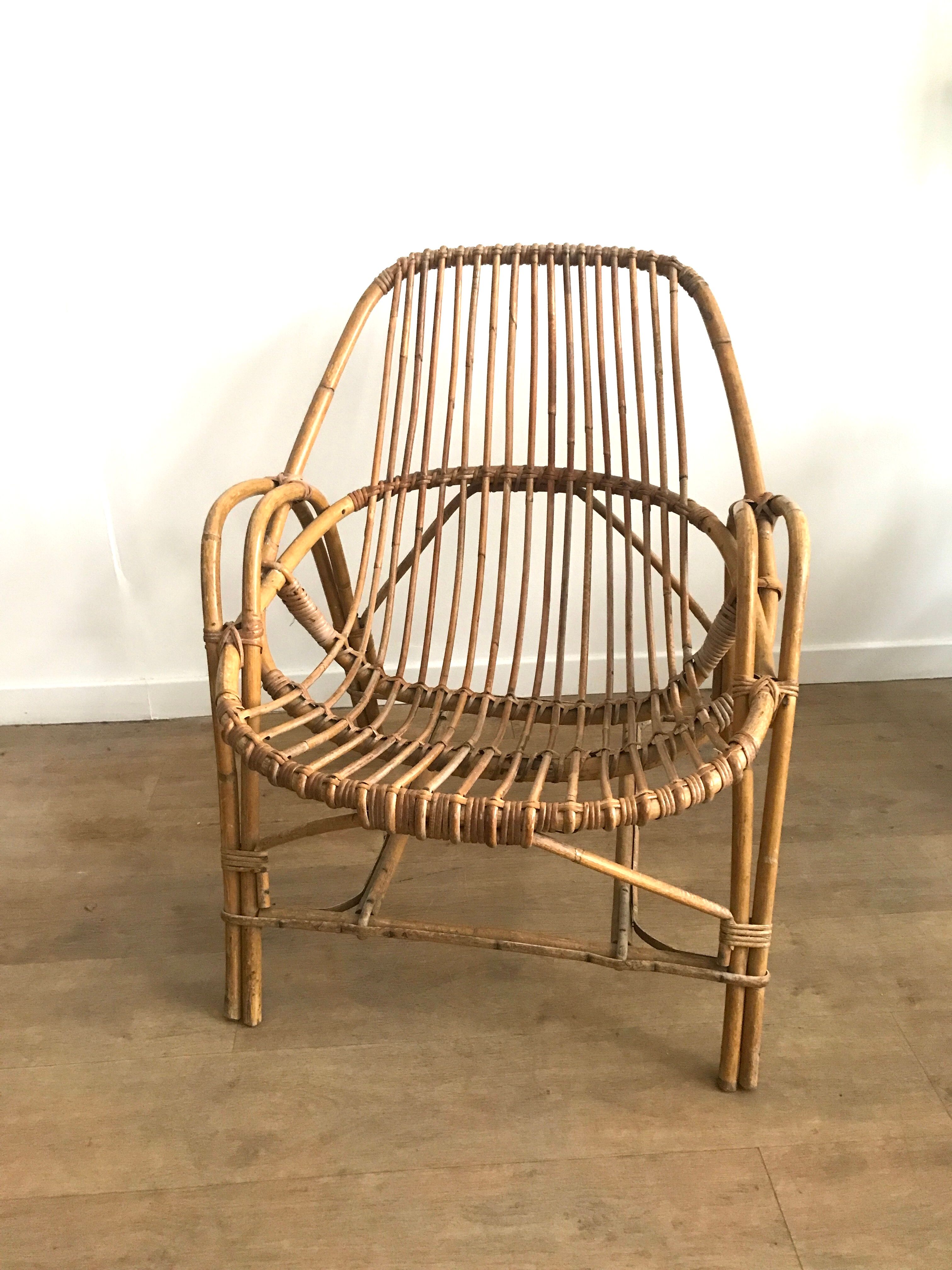 Rattan armchair
