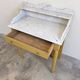 Antique wooden dressing table with painted finish and white marble – Farrow & Ball No. 66