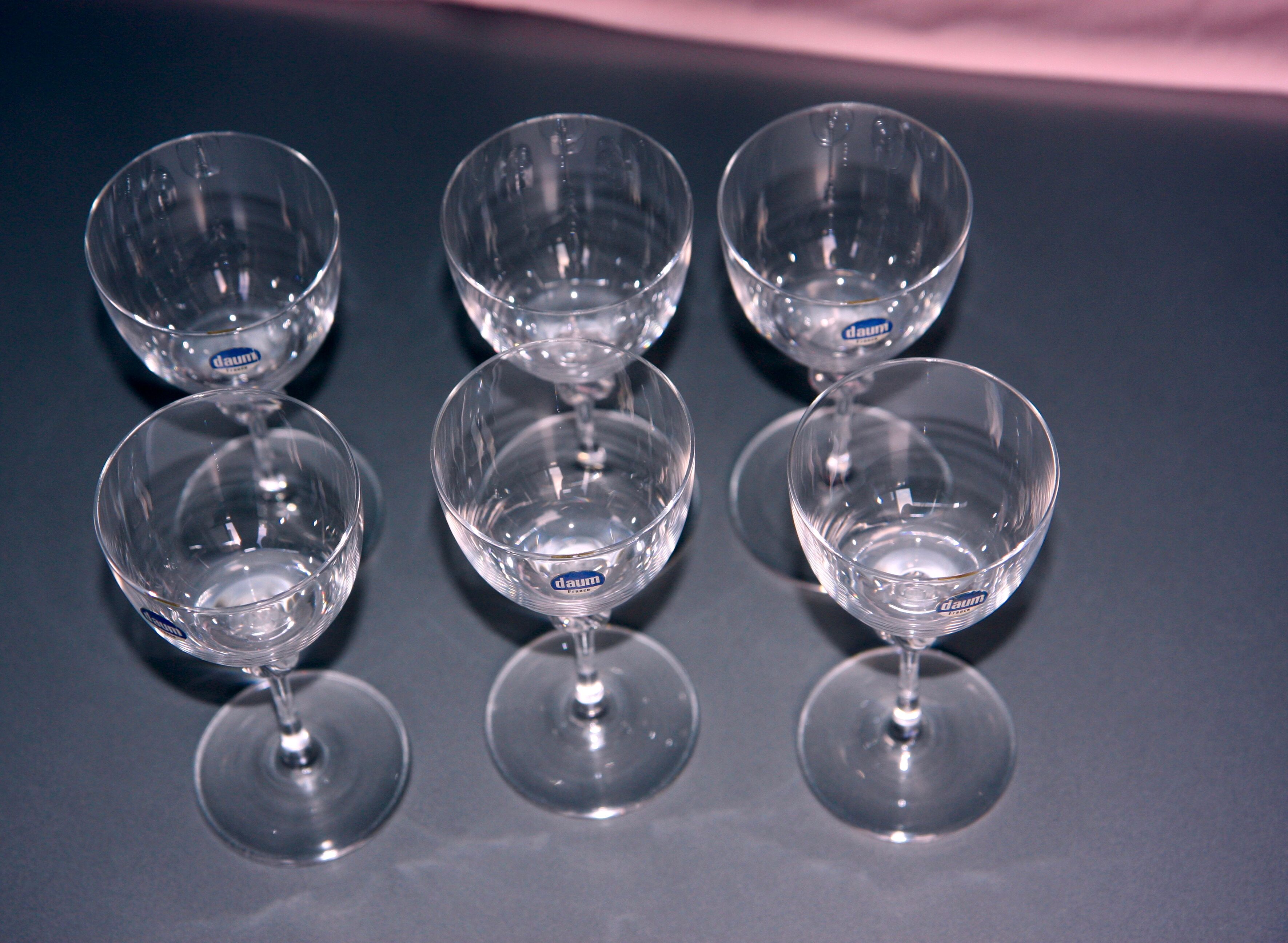 Daum crystal wine glasses, Bolero model 14 cm.