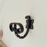 Pair of antique wrought iron coat hooks