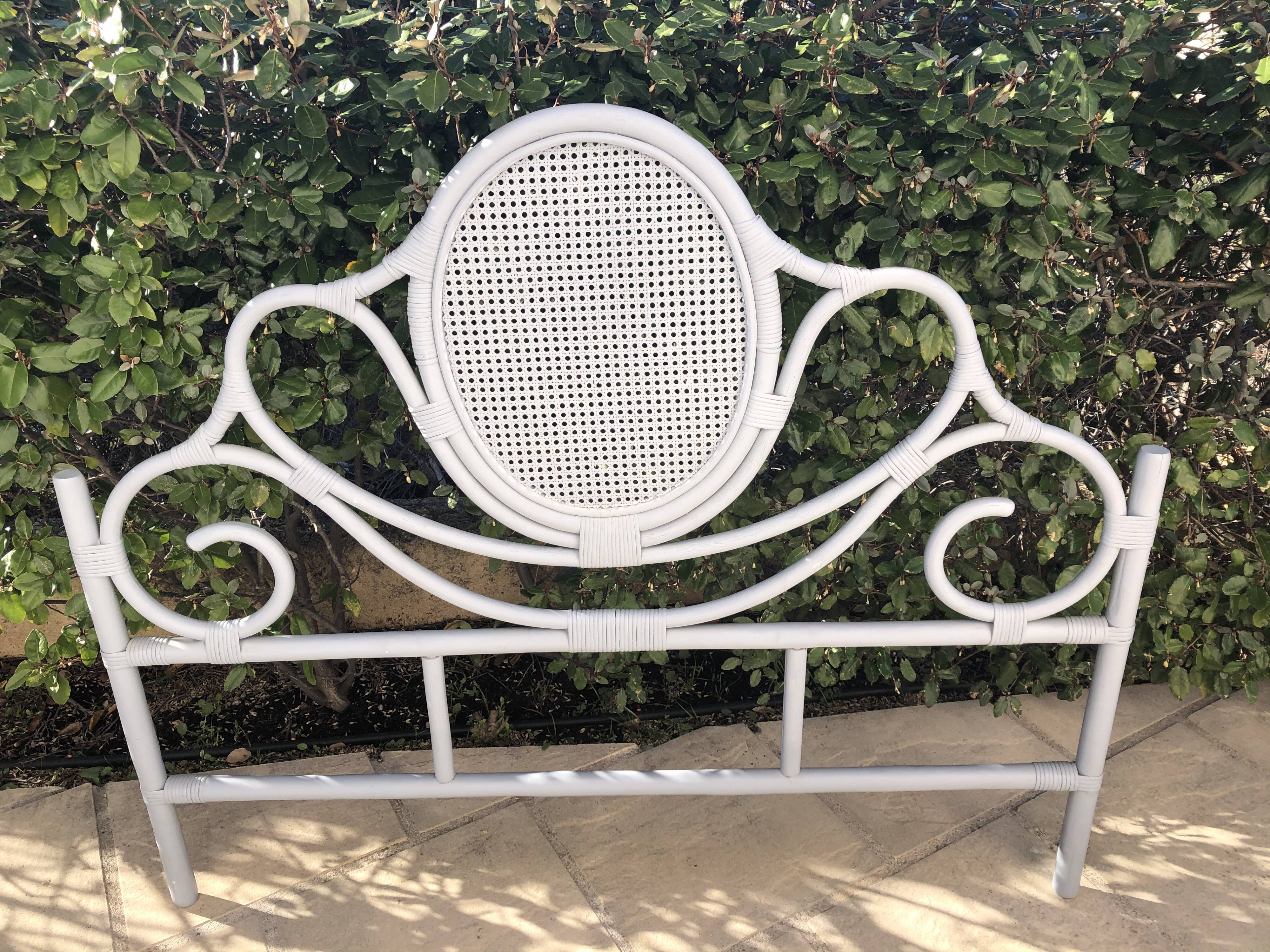 Rattan and caning headboard