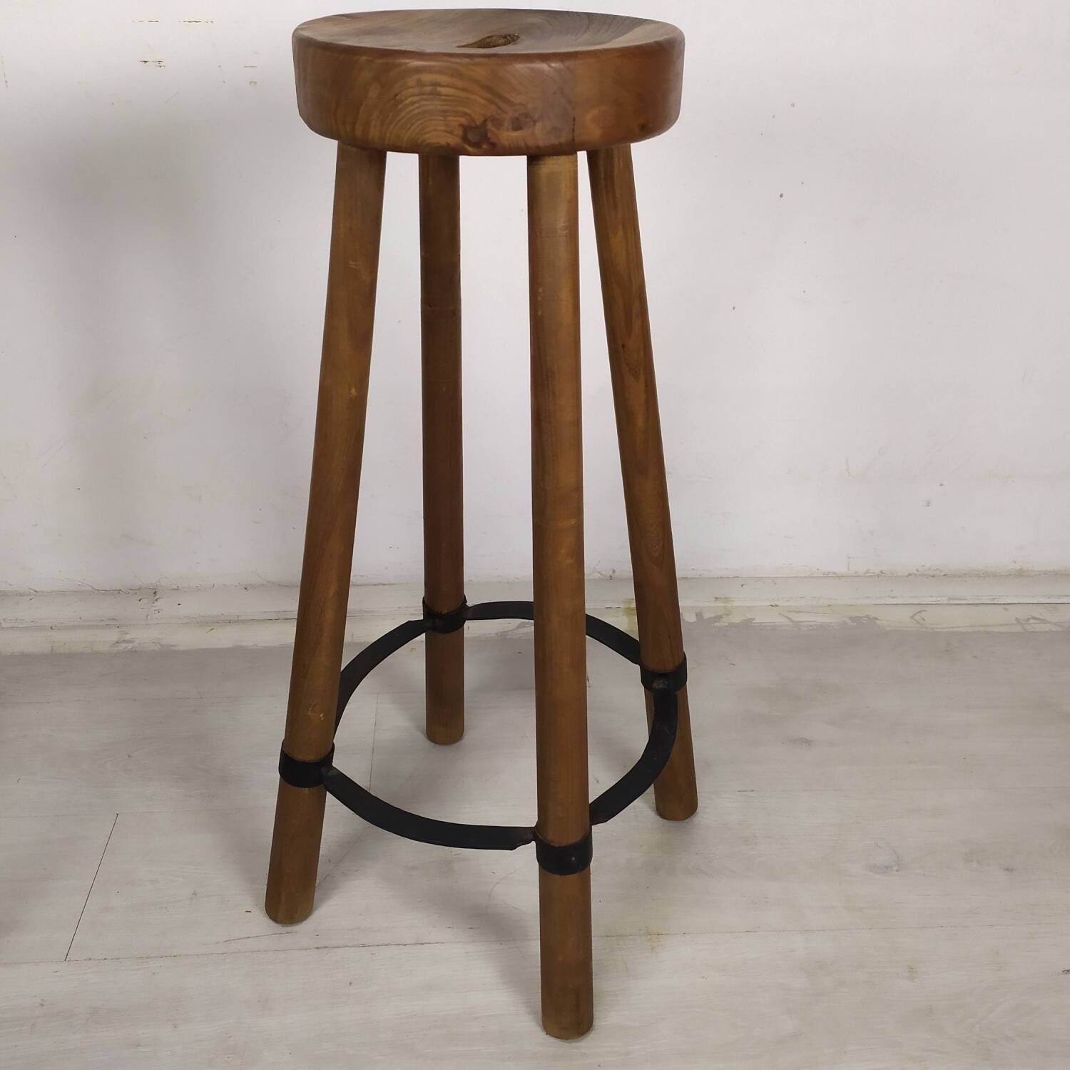 3 brutalist bar stools