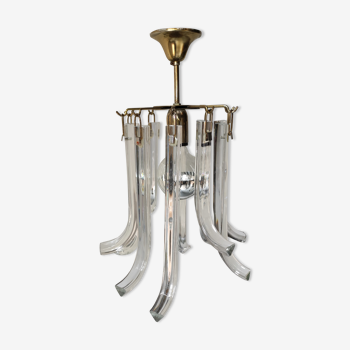 Italian design crystal chandelier from the 70s