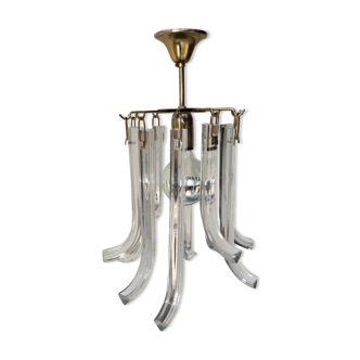 Italian design crystal chandelier from the 70s