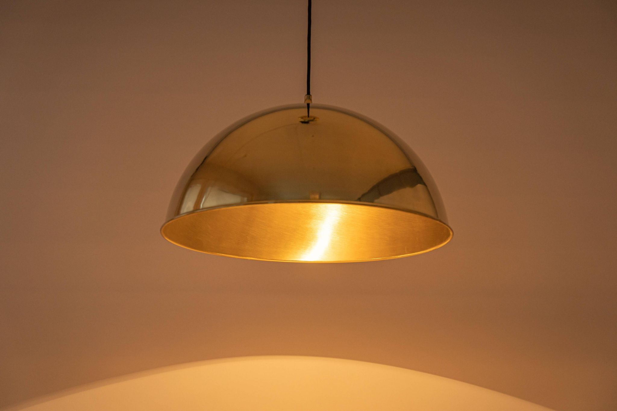 Large suspended brass chandelier by Florian Schulz, Germany.