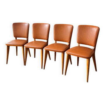 Set of 4 vintage chairs from the 1960s.