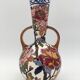 Gien's earthenware vase and two cups, "Peonies" decoration, signed GIEN - 20th century