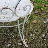 Paire de fauteuils de jardin anciens fer plein métal