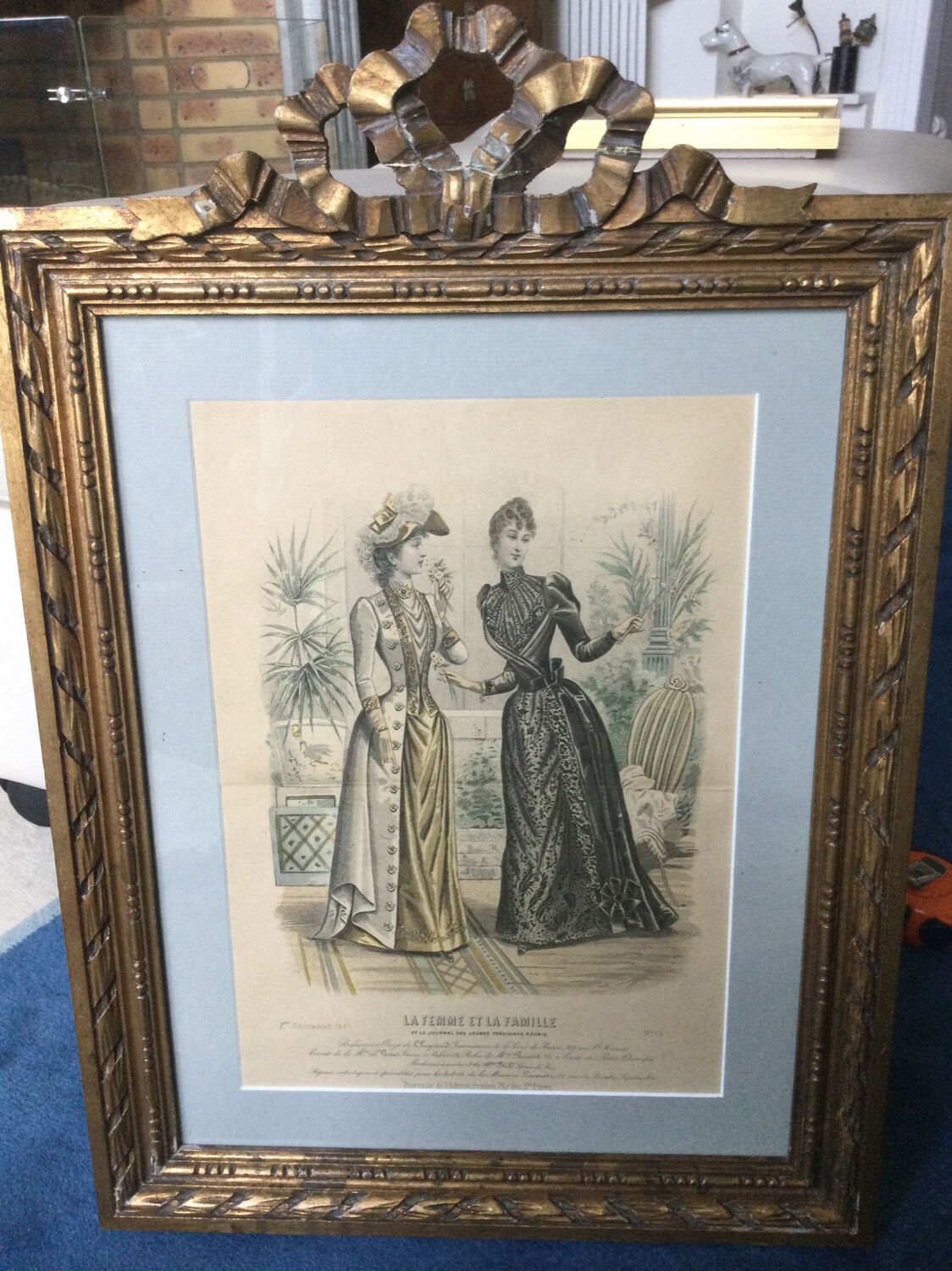 Engraving from 1889 in old frame