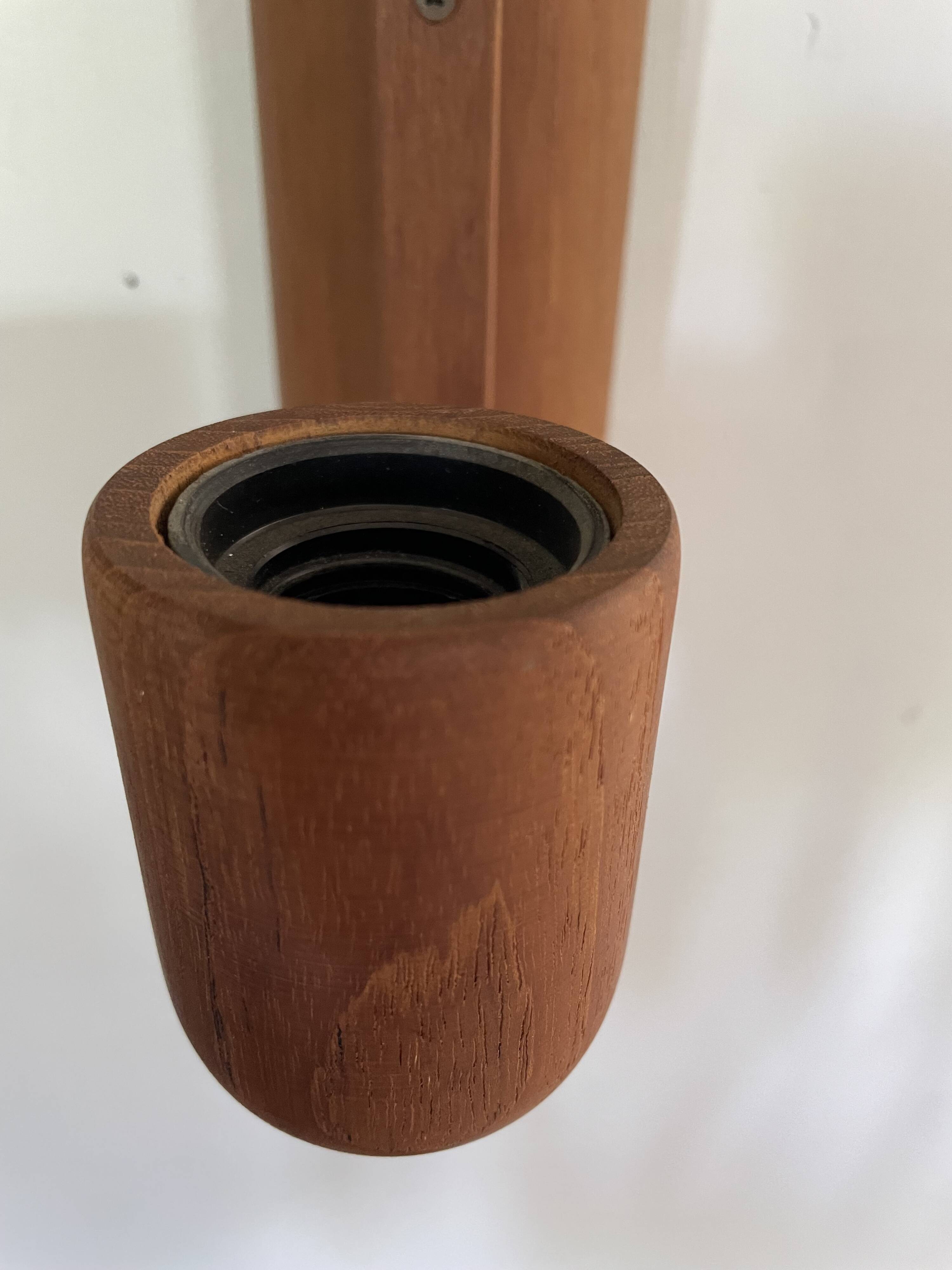 Pair of Scandinavian teak wall lights, Dolmus, 70s