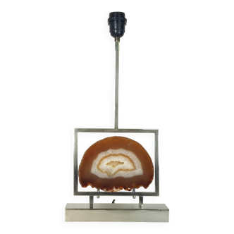Agate and chrome lamp
