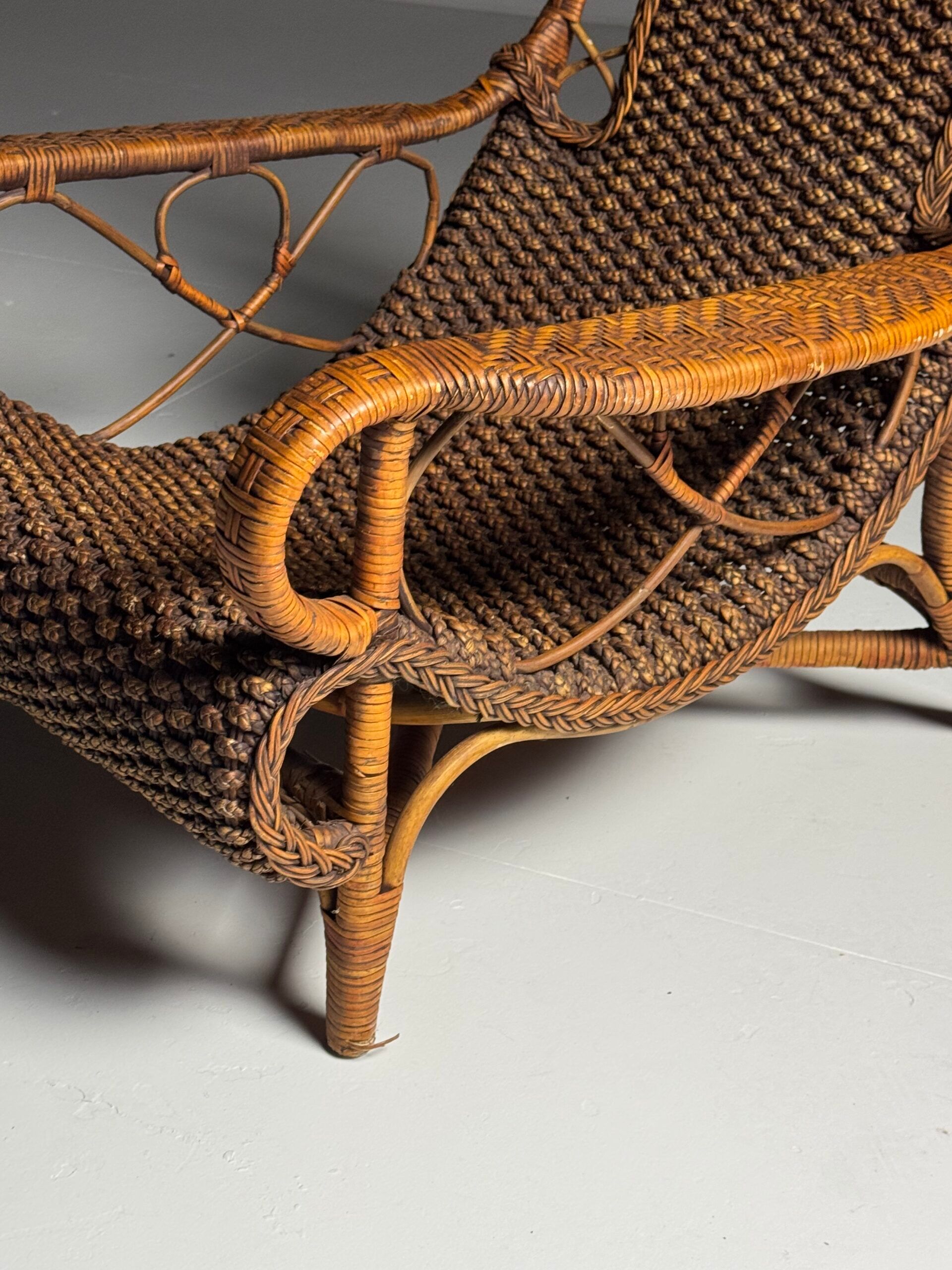 Rattan armchair 1950s vintage