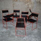 Set of 8 stackable chairs 'Scoubidou' vintage