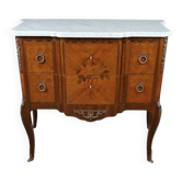 Commode sauteuse en marqueterie, style Transition Louis XV - Louis XVI – milieu XXe