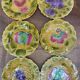6 dessert plates in Sarreguemines barbotine.