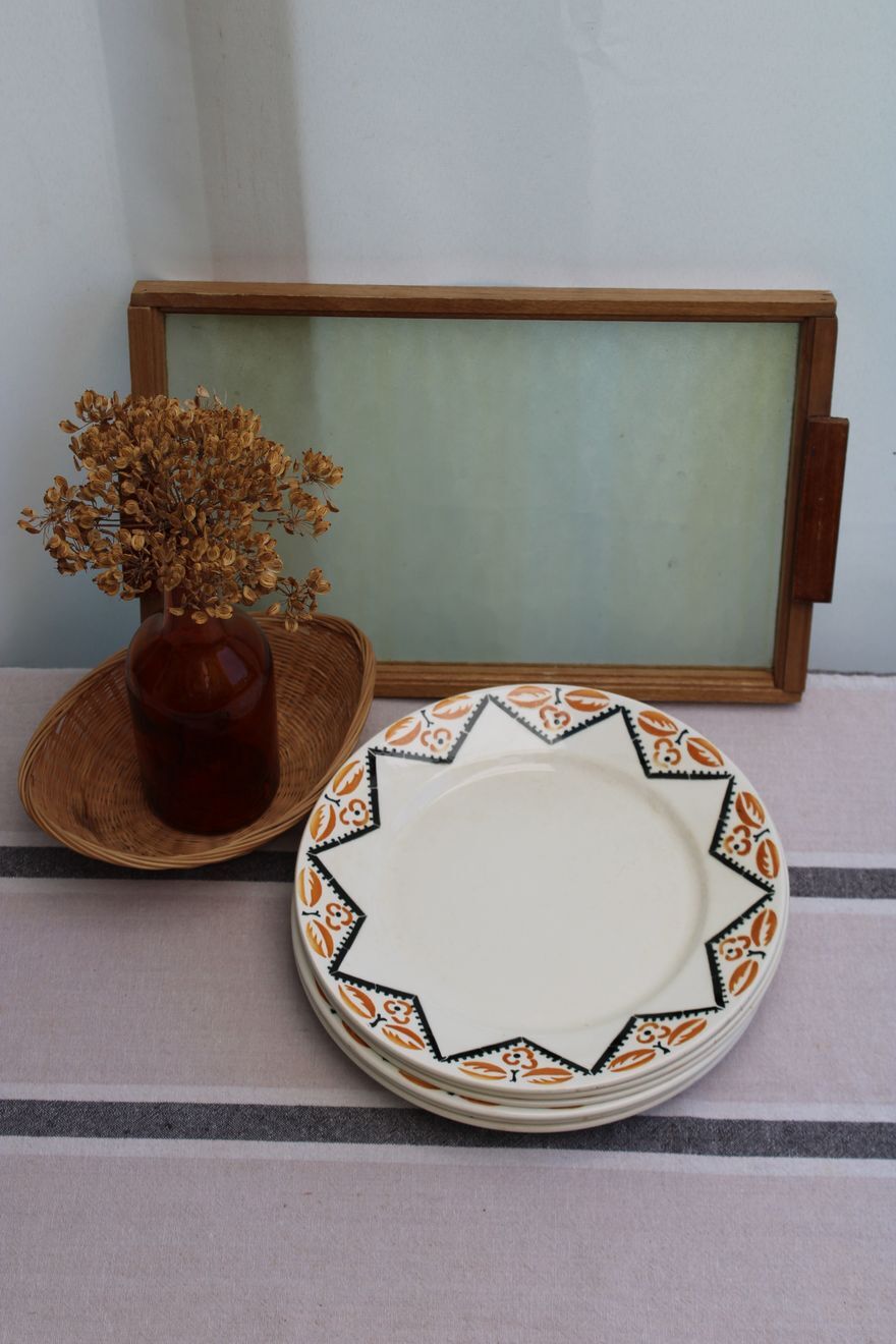 Set of 6 flat plates