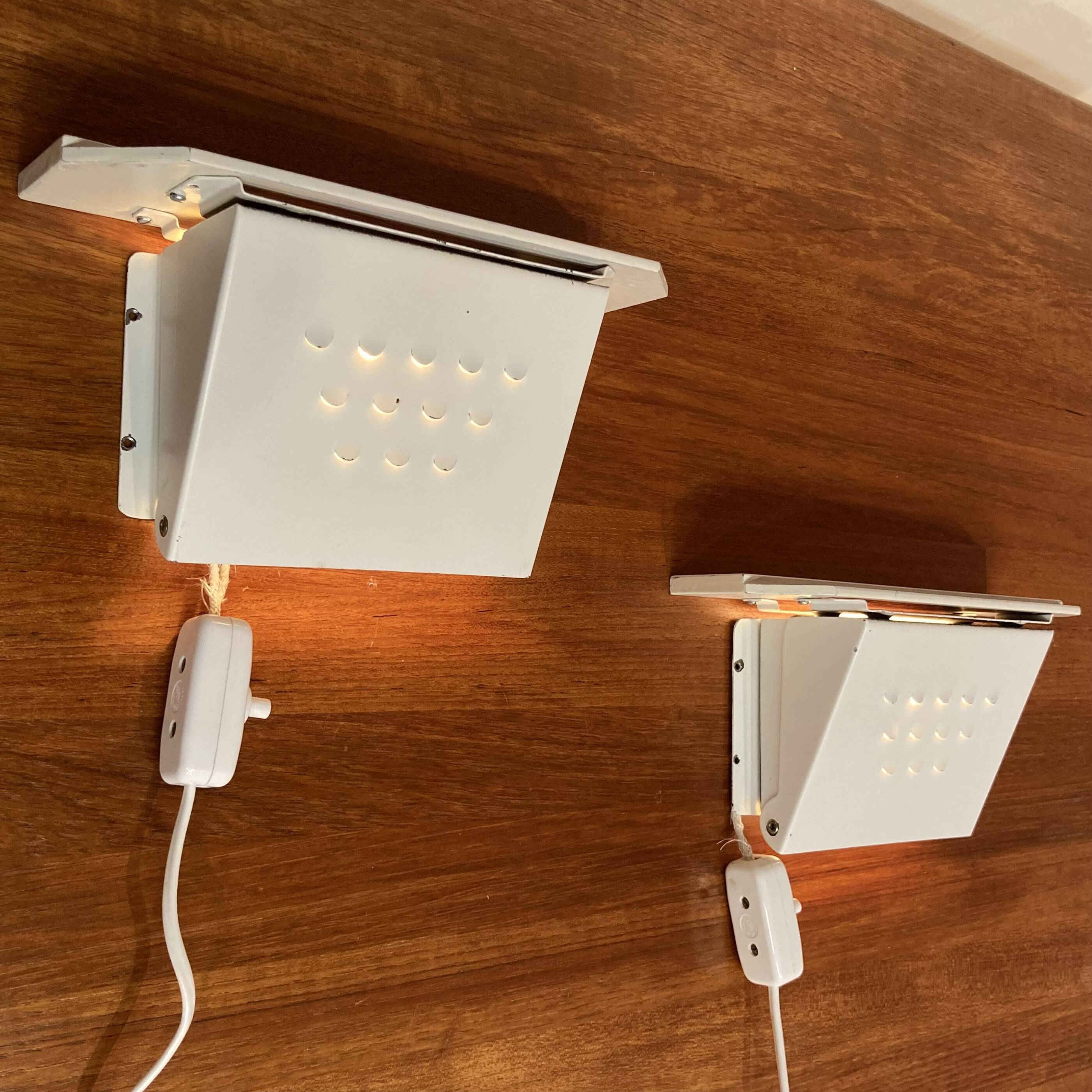Pair of industrial wall lights in Scandinavian design from the 1950s.