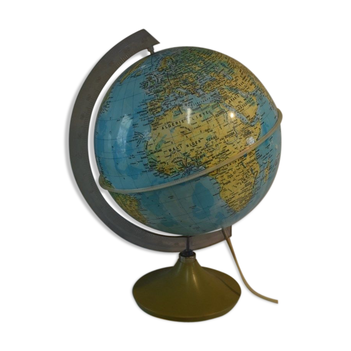 Congo zaire vintage world map globe