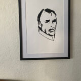 Ink on paper / original drawing portrait of a man