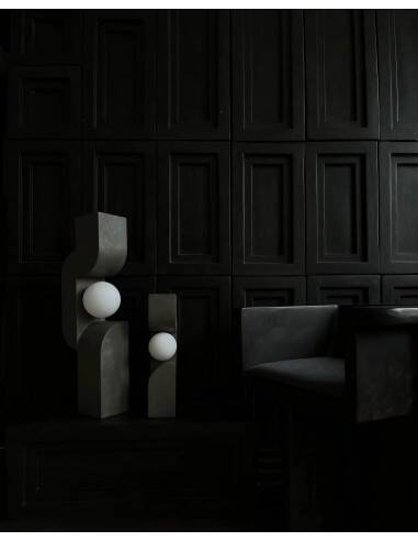 Lampe de table, lampe à poser, modèle Mini - Gris foncé, en céramique, œuvre contemporaine.